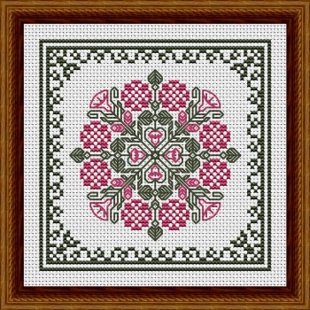 September Hearts Square With Morning Glories